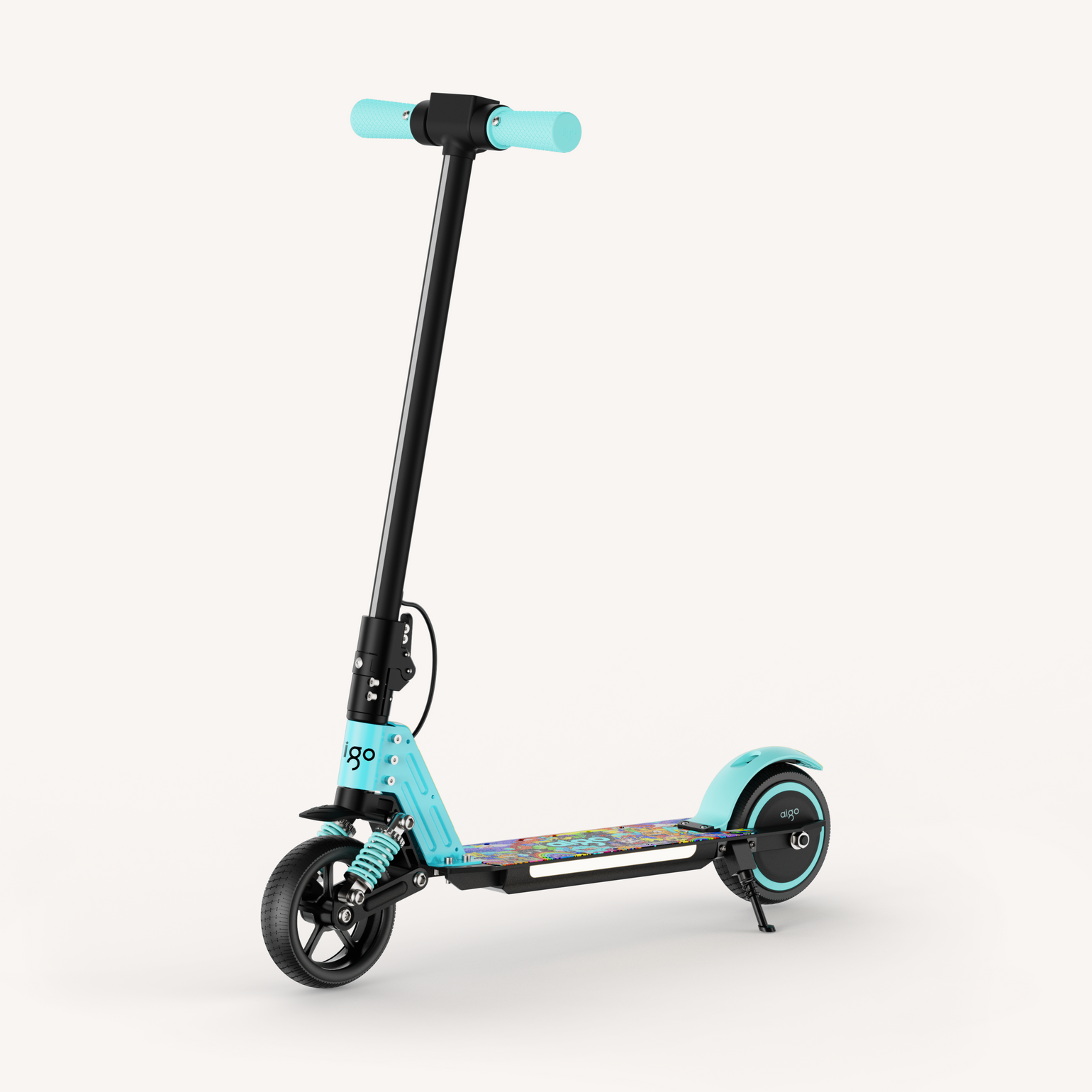 aigo E3 Rainbow Kids Electric Scooter – 1Suspension, RGB Lights, 130W ...